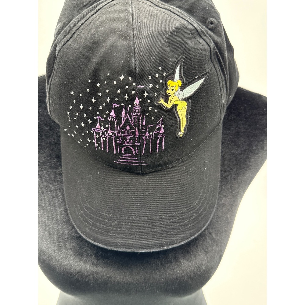 Disneyland Resort Tinker Bell Castle Embroidered Black Baseball Hat Adjustable